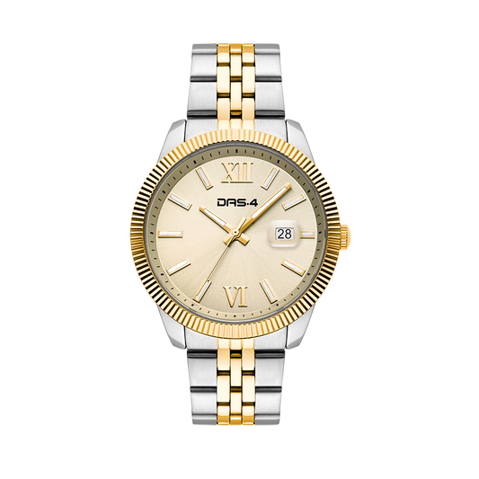 DAS.4 Ανδρικό Ρολόι Quartz με Δίχρωμο Μπρασελέ & Ημερομηνία – 5ATM