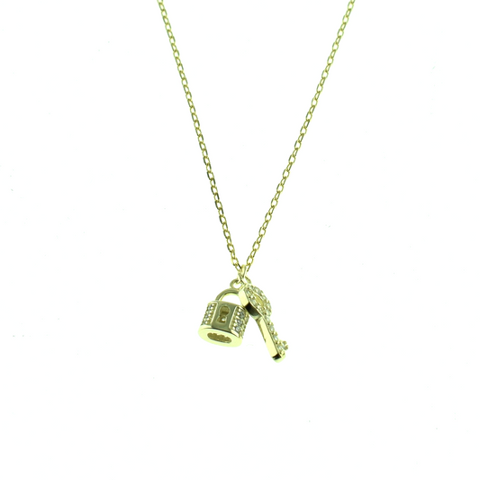Silver 925 Key & Lock Pendant