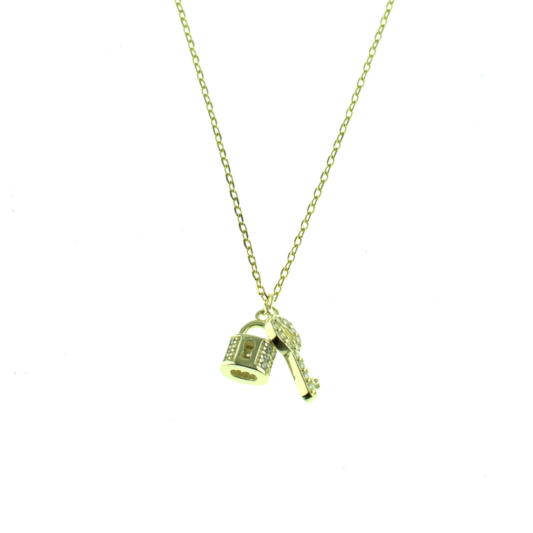 Silver 925 Key & Lock Pendant