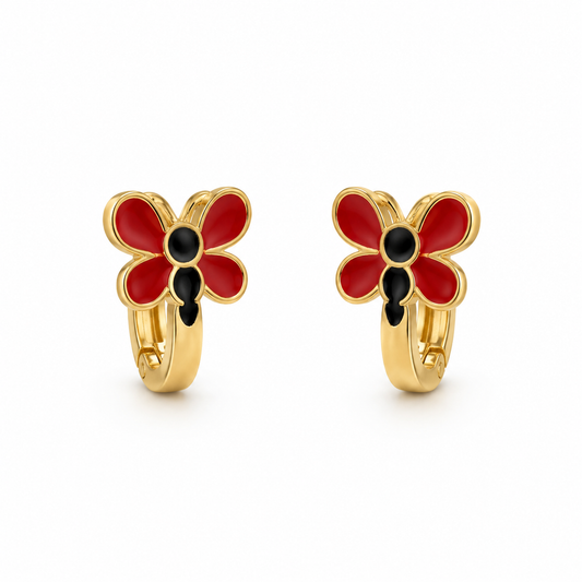 RED BUTTERFLY — ΠΑΙΔΙΚΑ ΣΚΟΥΛΑΡΙΚΙΑ ΑΣΗΜΙ 925 ΕΠΙΧΡΥΣΟ ΠΕΤΑΛΟΥΔΑ ΣΜΑΛΤΟ