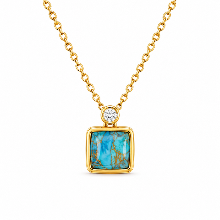AQUA COPPER — ΜΕΝΤΑΓΙΟΝ ΑΣΗΜΙ 925 ΜΕ ΕΠΙΧΡΥΣΩΣΗ 18Κ, AQUAMARINE COPPER & ΖΙΡΓΚΟΝ