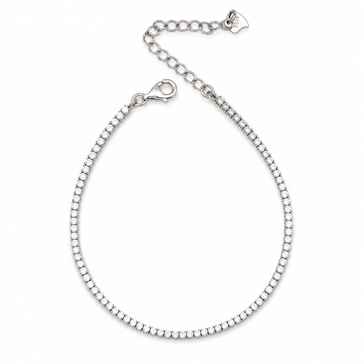 RIVIERA — ΒΡΑΧΙΟΛΙ ΑΣΗΜΙ 925 TENNIS ΖΙΡΓΚΟΝ ΟΛΟΓΥΡΑ ΛΕΠΤΟ