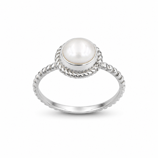 ROPE PEARL — ΔΑΧΤΥΛΙΔΙ ΑΣΗΜΙ TWISTED ΜΑΡΓΑΡΙΤΑΡΙ