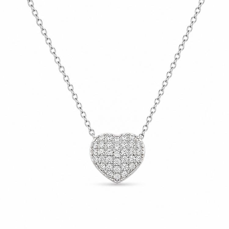 LUMIERE SILVER — ΚΟΛΙΕ ΚΑΡΔΙΑ ΜΕ ΖΙΡΓΚΟΝ PAVE