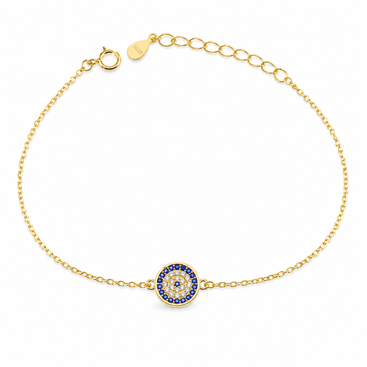 MATI ROUND GOLD — ΒΡΑΧΙΟΛΙ ΣΤΡΟΓΓΥΛΟ ΜΑΤΑΚΙ ΜΕ ΖΙΡΓΚΟΝ