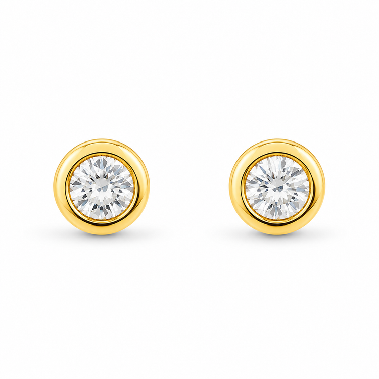 BEZEL ZIRCON STUD — ΜΙΝΙ ΚΑΡΦΩΤΑ ΑΣΗΜΙ 925 ΕΠΙΧΡΥΣΟ