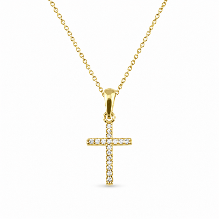 MINI CROSS — ΚΟΛΙΕ ΣΤΑΥΡΟΣ ΑΣΗΜΙ 925 ΕΠΙΧΡΥΣΟ ΜΕ ΖΙΡΓΚΟΝ