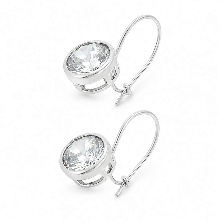 BEZEL SOLITAIRE DROP — ΣΚΟΥΛΑΡΙΚΙΑ ΑΣΗΜΙ 925 ΜΕ ΖΙΡΓΚΟΝ