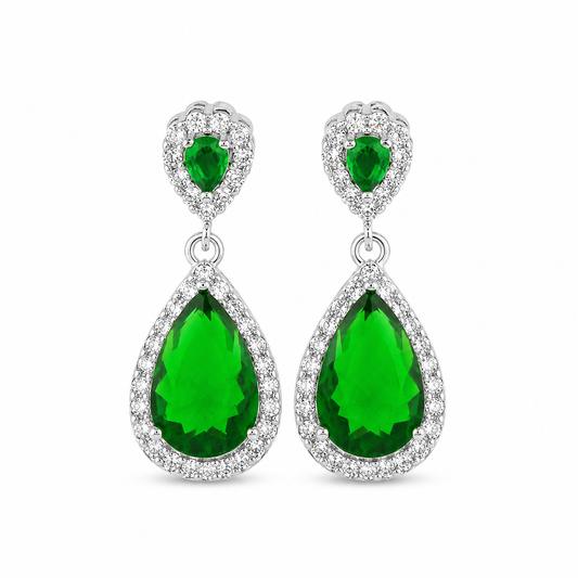 CRYSTAL PEAR DROP — ΣΚΟΥΛΑΡΙΚΙΑ ΑΣΗΜΙ 925 ΜΕ ΚΡΥΣΤΑΛΛΑ ΚΑΙ ΖΙΡΓΚΟΝ
