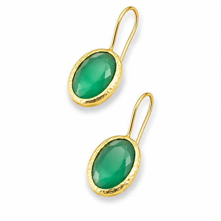 GREEN AGATE — ΣΚΟΥΛΑΡΙΚΙΑ ΕΠΙΧΡΥΣΩΜΕΝΟΣ ΧΑΛΚΟΣ ΜΕ ΠΡΑΣΙΝΗ ΑΧΑΤΗ