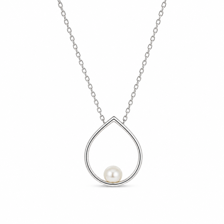 DEWDROP PEARL — ΚΟΛΙΕ ΑΣΗΜΙ 925 ΔΑΚΡΥ ΦΥΣΙΚΟ ΜΑΡΓΑΡΙΤΑΡΙ