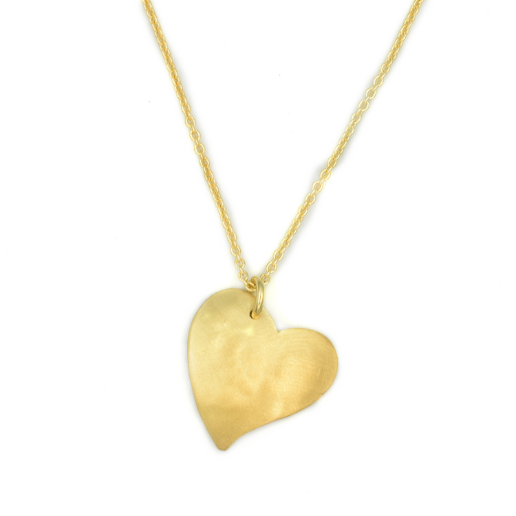 NUVIA HEART — Κολιέ με matte χρυσή καρδιά