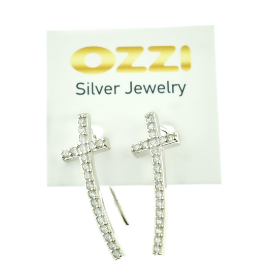 Silver 925 Cross Earrings