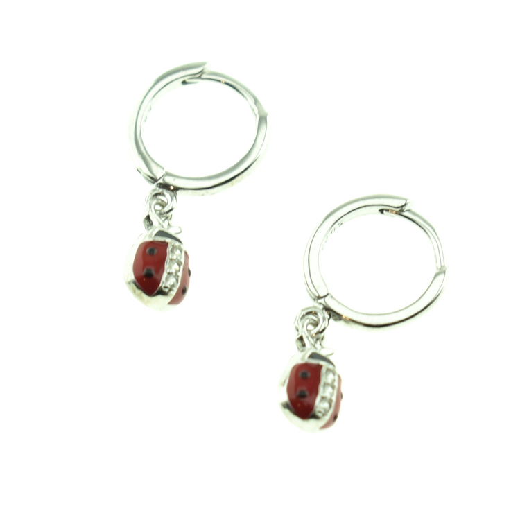 Silver 925 Ladybug Earrings