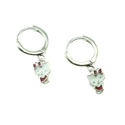 Silver 925 Kitty Earrings