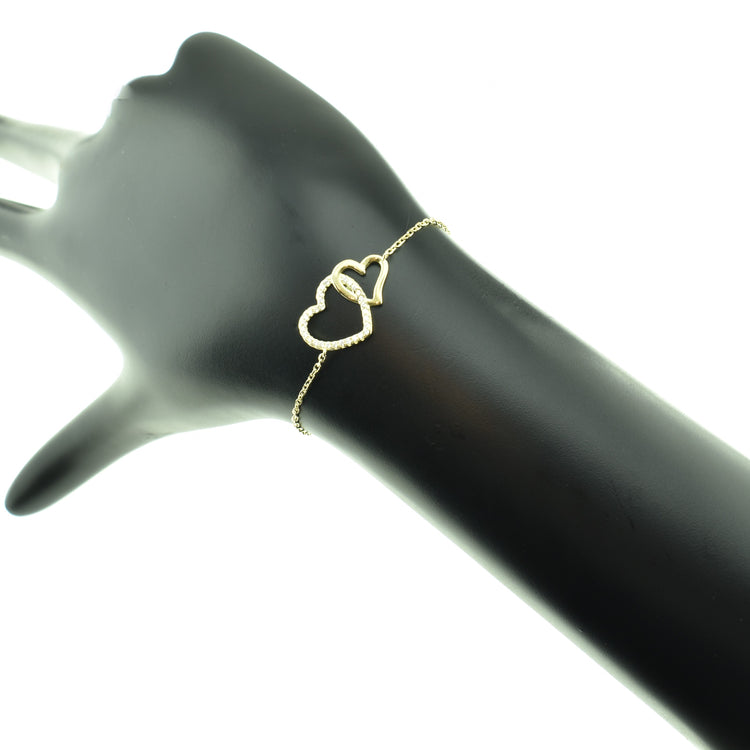 Silver 925 Double Hearts Bracelet