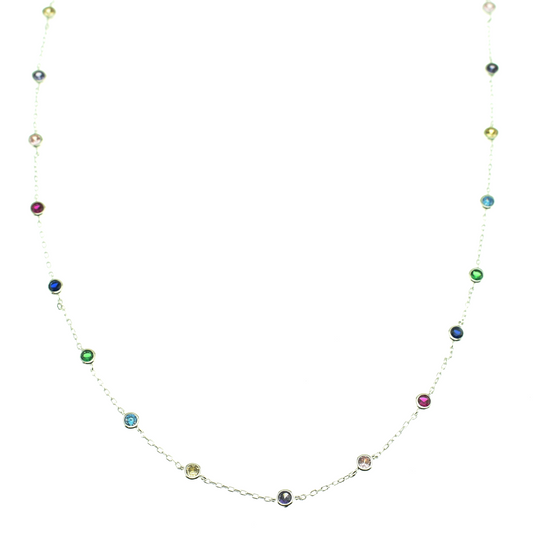 Silver 925 Multi Color Necklace