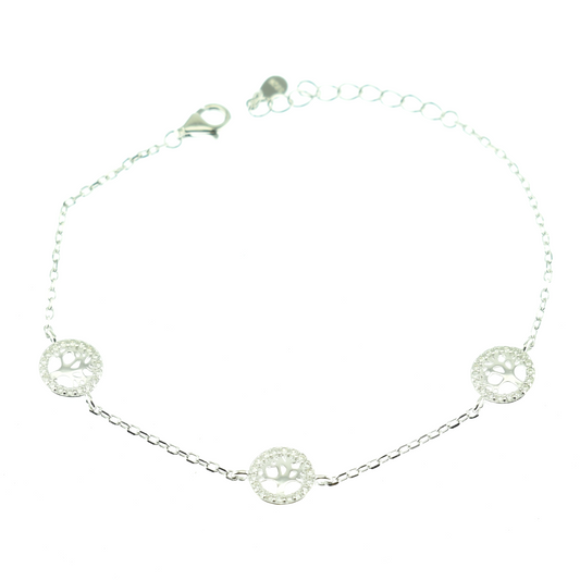 Silver 925 Triple Tree of Life Bracelet