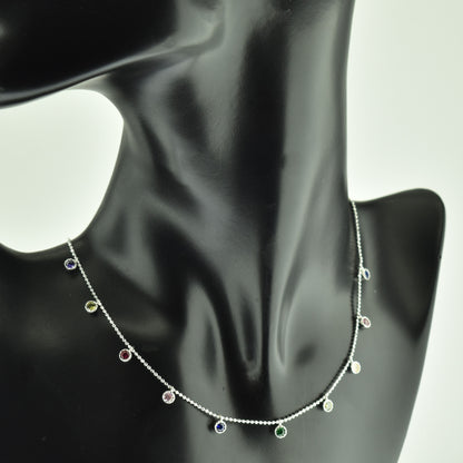 Silver 925 Multi-Color Necklace
