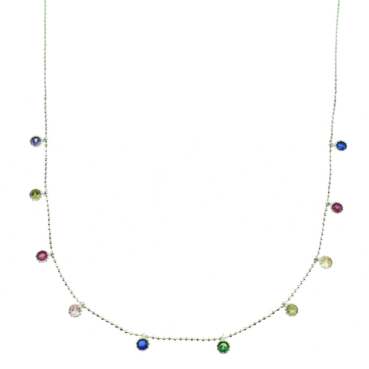 Silver 925 Multi-Color Necklace