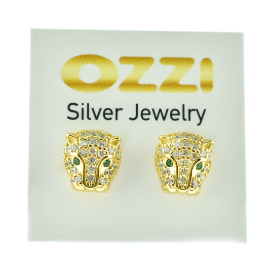 Silver 925 Panther Earrings