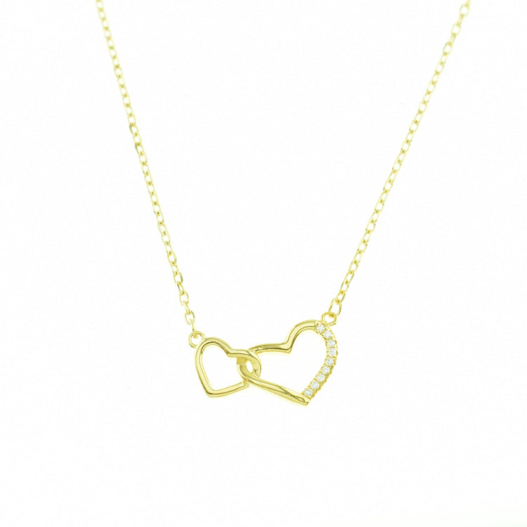Silver 925 Double Heart Necklace