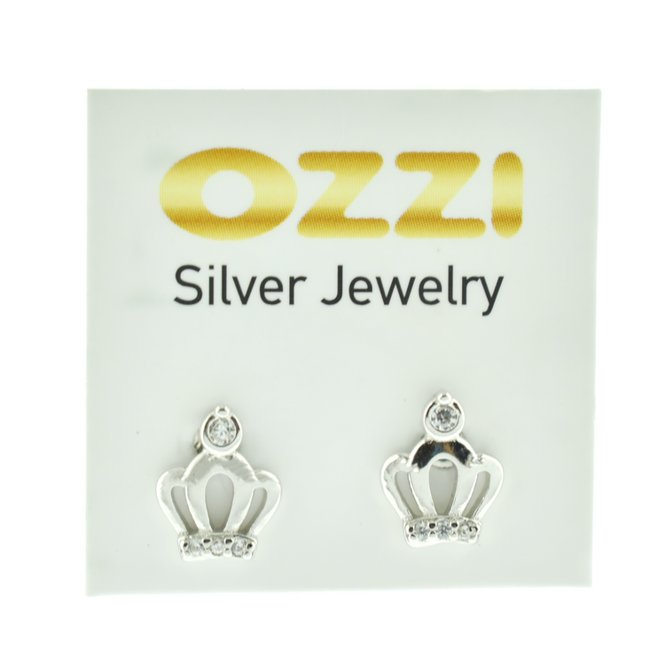 Silver 925 Crown Earrings