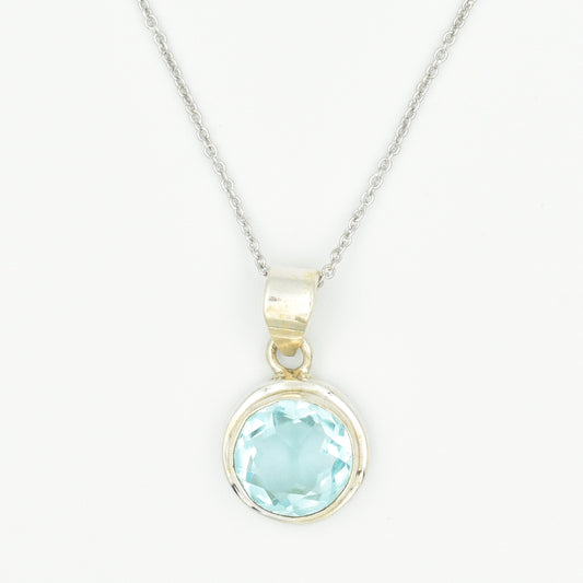 ΑΣΗΜΕΝΙΟ ΚΟΛΙΕ ΜΕ ΗΜΙΠΟΛΥΤΙΜΗ ΠΕΤΡΑ AQUAMARINE