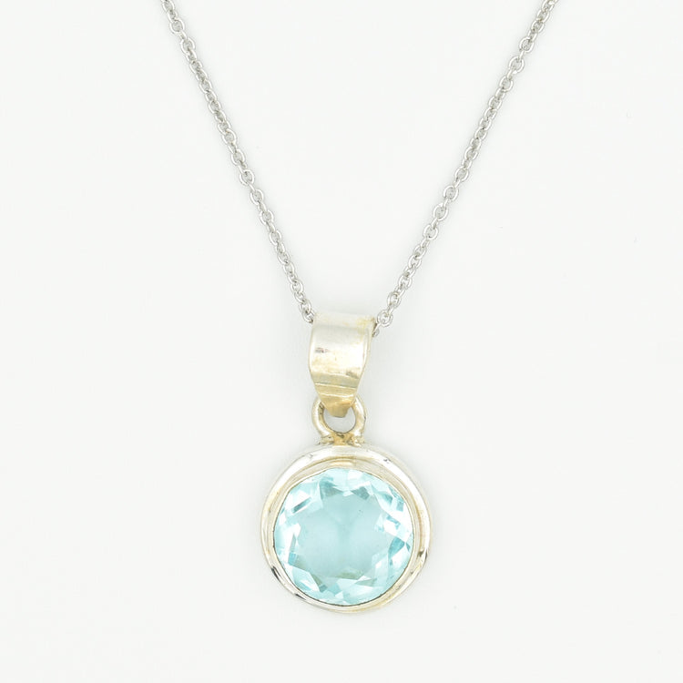 ΑΣΗΜΕΝΙΟ ΚΟΛΙΕ ΜΕ ΗΜΙΠΟΛΥΤΙΜΗ ΠΕΤΡΑ AQUAMARINE