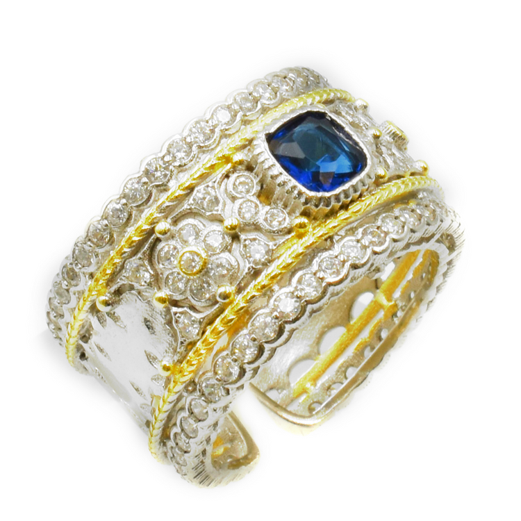 EIRINA – ΔΑΧΤΥΛΙΔΙ ΑΣΗΜΙ 925 ΜΕ ΜΠΛΕ ΠΕΤΡΑ