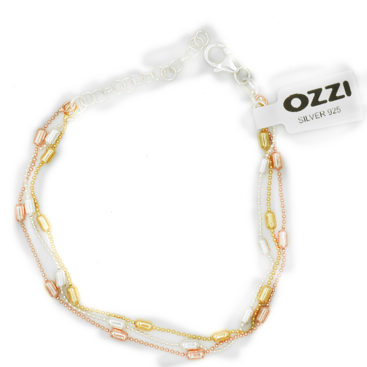 MERIEL – ΑΣΗΜΕΝΙΟ ΒΡΑΧΙΟΛΙ 925 ΣΕ ΤΡΙΑ ΧΡΩΜΑΤΑ