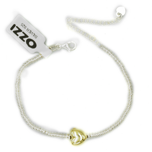 AMORA – ΑΣΗΜΕΝΙΟ ΒΡΑΧΙΟΛΙ 925 ΜΕ ΚΑΡΔΙΑ