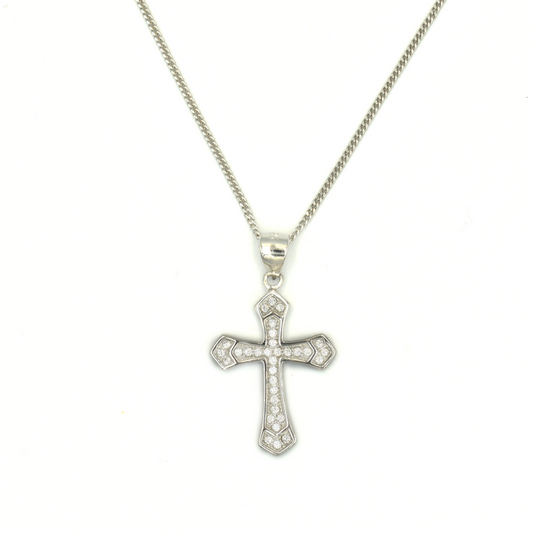 VALENTINA — ΚΟΛΙΕ ΜΕ ΣΤΑΥΡΟ ΑΠΟ ΑΣΗΜΙ 925 ΜΕ ΖΙΡΓΚΟΝ