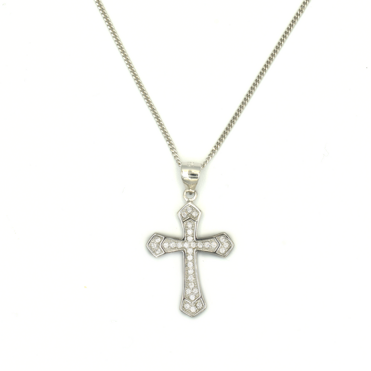 VALENTINA — ΚΟΛΙΕ ΜΕ ΣΤΑΥΡΟ ΑΠΟ ΑΣΗΜΙ 925 ΜΕ ΖΙΡΓΚΟΝ