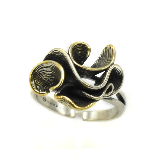 THALEIA — ΑΣΗΜΕΝΙΟ ΔΑΧΤΥΛΙΔΙ ΜΕ ΑΝΘΙΣΜΕΝΟ ΜΟΤΙΒΟ