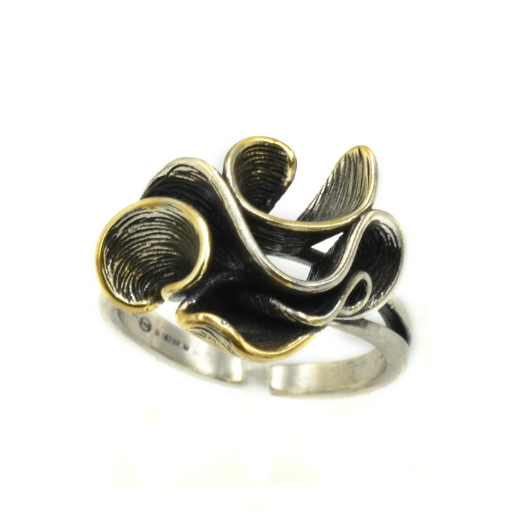 THALEIA — ΑΣΗΜΕΝΙΟ ΔΑΧΤΥΛΙΔΙ ΜΕ ΑΝΘΙΣΜΕΝΟ ΜΟΤΙΒΟ