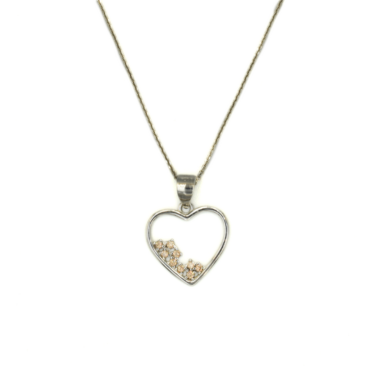 AMELIE — ΑΣΗΜΕΝΙΟ ΚΟΛΙΕ ΜΕ ΚΑΡΔΙΑ ΚΑΙ ΖΙΡΚΟΝ