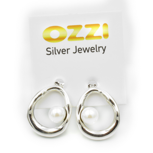 MERIA — ΣΚΟΥΛΑΡΙΚΙΑ ΑΠΟ ΑΣΗΜΙ 925 ΜΕ ΠΕΡΛΑ