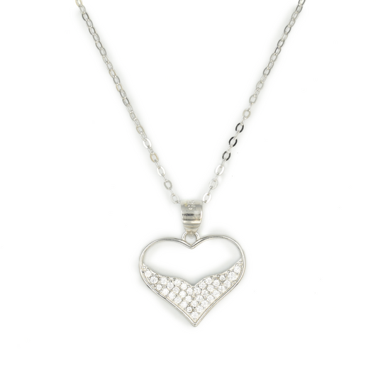 MERAYA — ΑΣΗΜΕΝΙΟ ΚΟΛΙΕ OPEN HEART ΜΕ ΛΕΥΚΑ ΖΙΡΚΟΝ