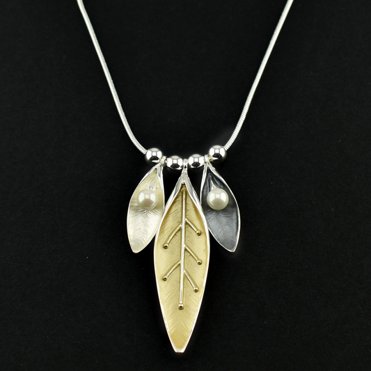 Handmade Triple Leaf Necklace