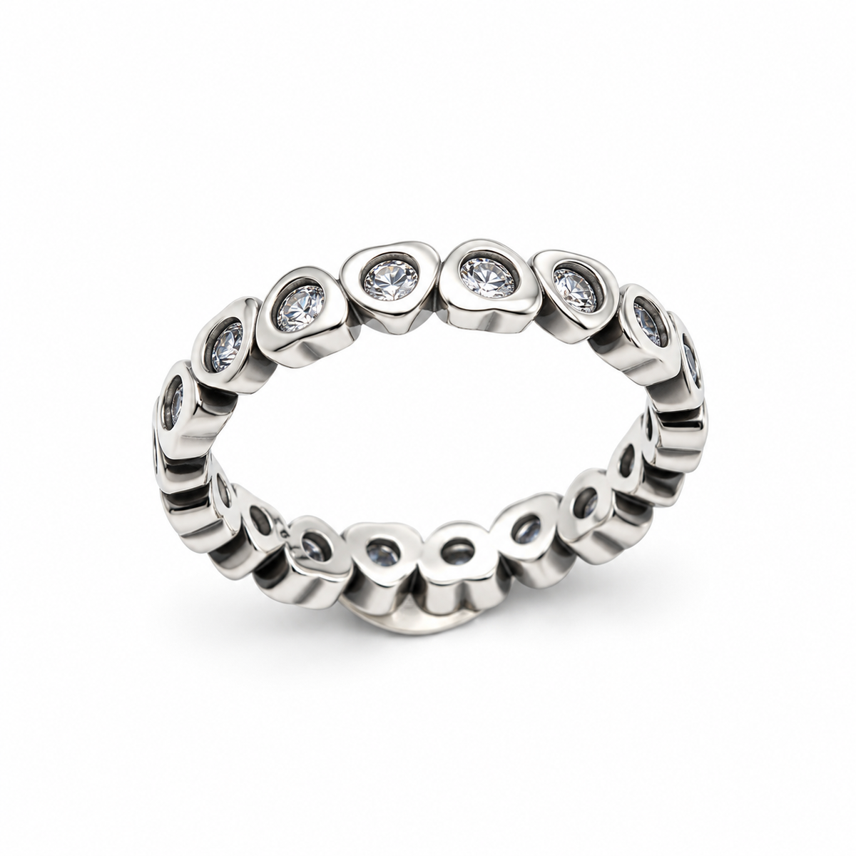 BEZEL ETERNITY DROPS — ΔΑΧΤΥΛΙΔΙ ΑΣΗΜΙ 925 ΒΕΡΑ ΜΕ ΖΙΡΚΟΝΙΑ ΣΕ ΚΑΣΤΟΝΙΑ
