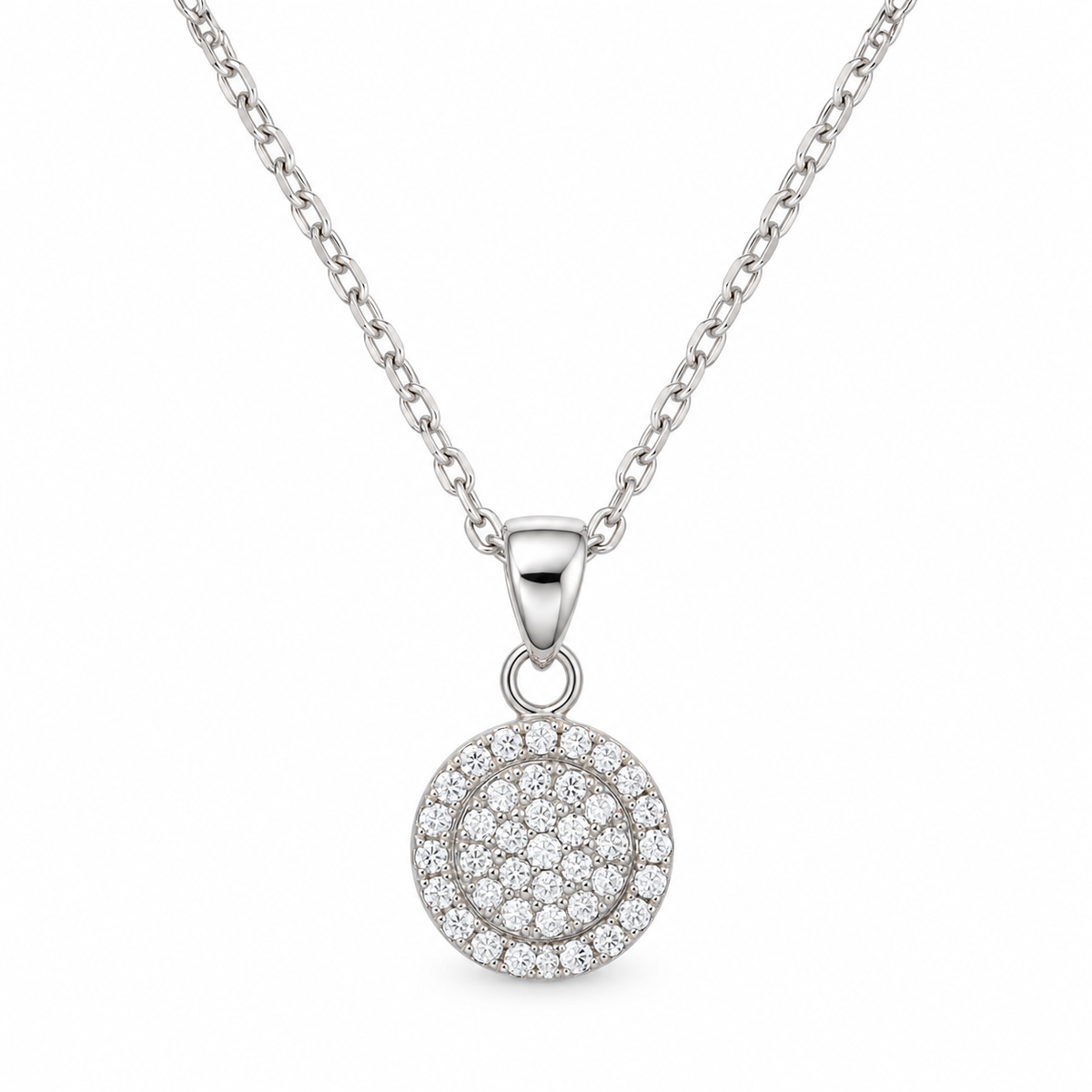 HALO MICRO PAVE — ΚΟΛΙΕ ΑΣΗΜΙ 925 ΜΕ ΖΙΡΚΟΝΙΑ