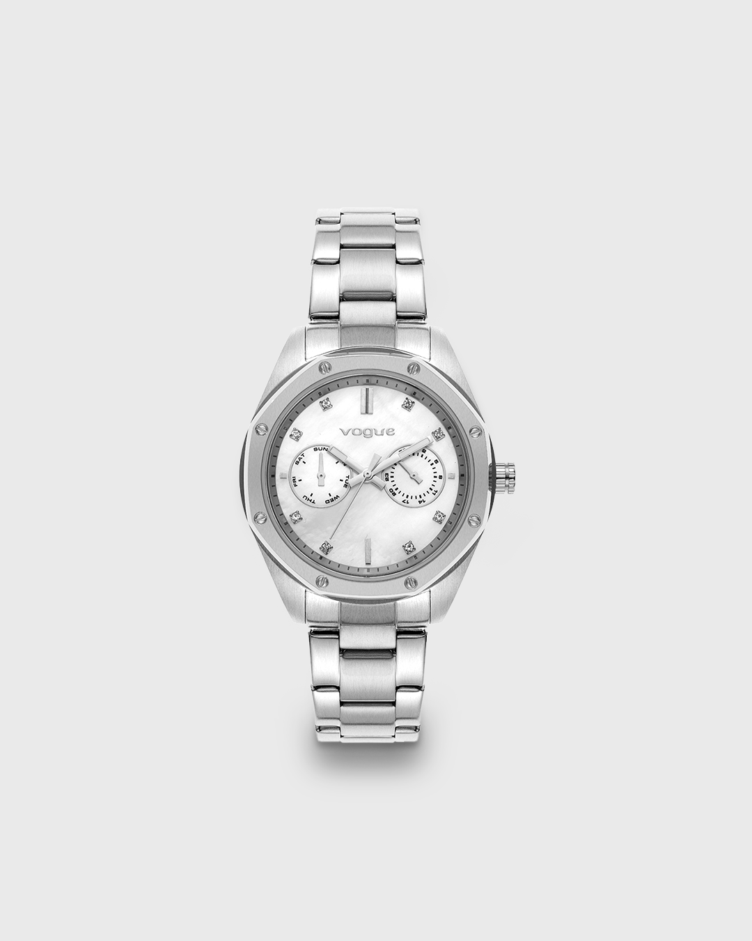 VOGUE PORTOFINO — ΓΥΝΑΙΚΕΙΟ ΡΟΛΟΙ QUARTZ ΜΕ ΑΣΗΜΙ ΚΑΝΤΡΑΝ ΚΑΙ MULTIFUNCTION