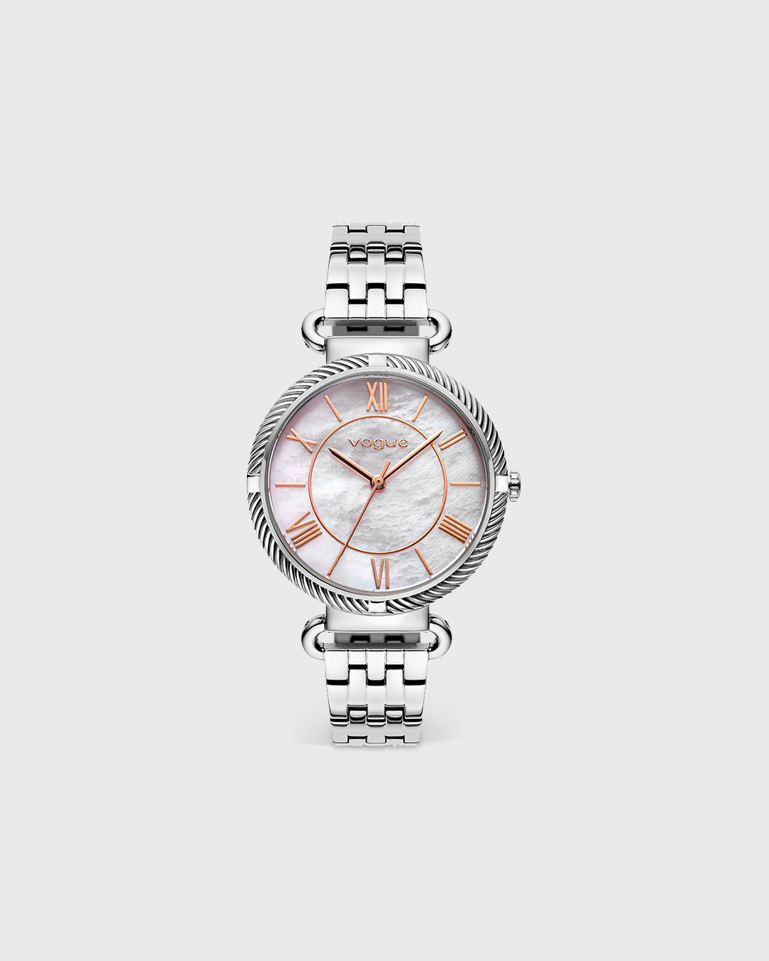 VOGUE MELISSA — ΓΥΝΑΙΚΕΙΟ ΡΟΛΟΙ QUARTZ ΜΕ ΙΡΙΔΙΖΟΝ ΡΟΖ ΚΑΝΤΡΑΝ ΚΑΙ ΑΣΗΜΙ ΜΠΡΑΣΕΛΕ