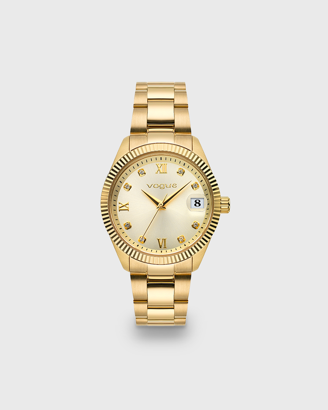 VOGUE REINA — ΓΥΝΑΙΚΕΙΟ ΡΟΛΟΙ QUARTZ ΜΕ ΣΑΜΠΑΝΙ ΚΑΝΤΡΑΝ ΚΑΙ ΧΡΥΣΟ ΜΠΡΑΣΕΛΕ