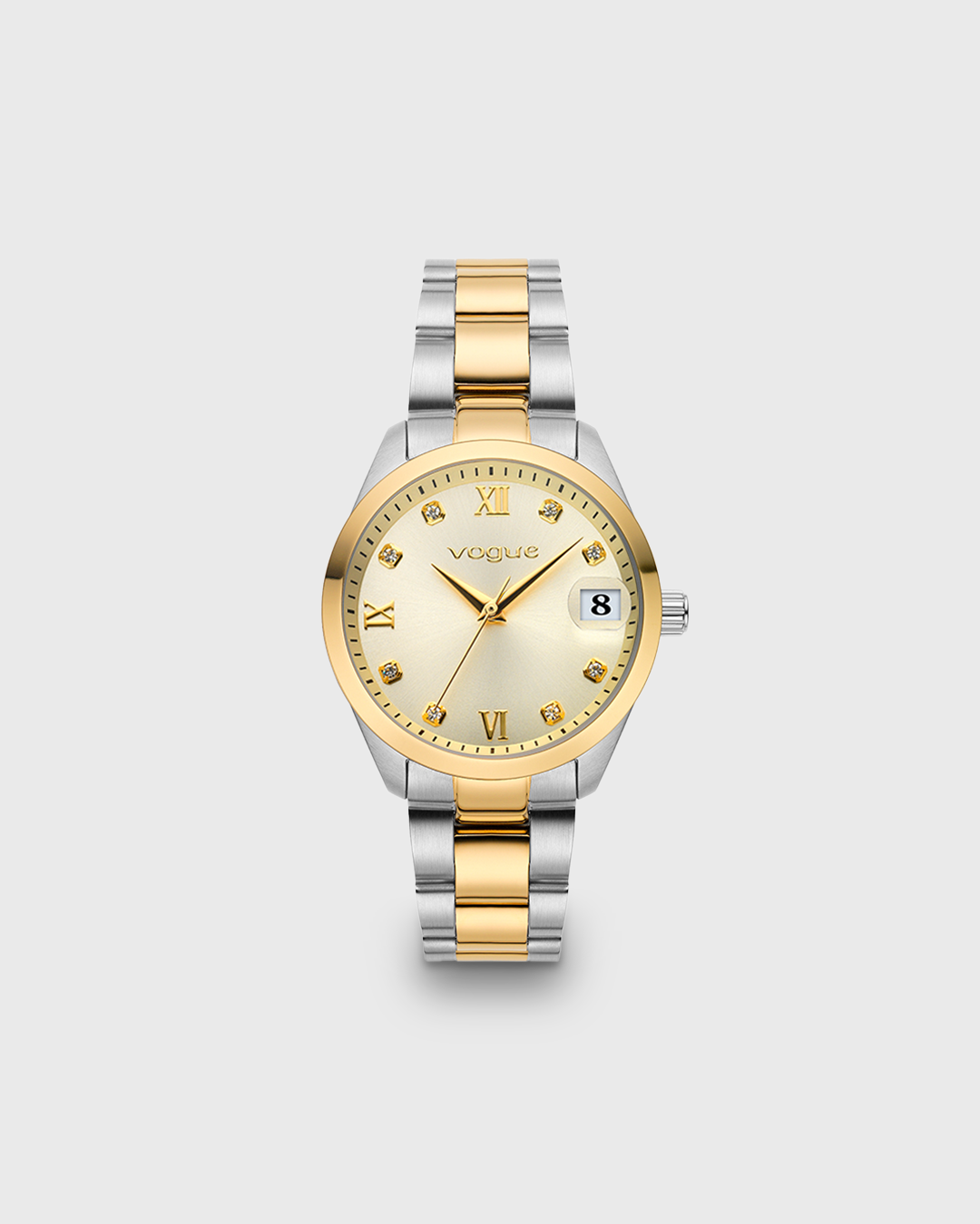 VOGUE REINA MEDIUM — ΓΥΝΑΙΚΕΙΟ ΡΟΛΟΙ QUARTZ ΜΕ ΣΑΜΠΑΝΙ ΚΑΝΤΡΑΝ ΚΑΙ ΔΙΧΡΩΜΟ ΜΠΡΑΣΕΛΕ
