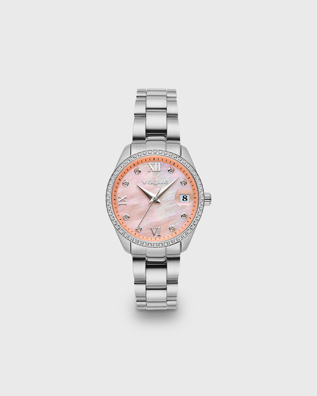 VOGUE REINA MINI — ΓΥΝΑΙΚΕΙΟ ΡΟΛΟΙ QUARTZ ΜΕ ΡΟΖ ΚΑΝΤΡΑΝ ΚΑΙ ΑΤΣΑΛΙΝΟ ΜΠΡΑΣΕΛΕ