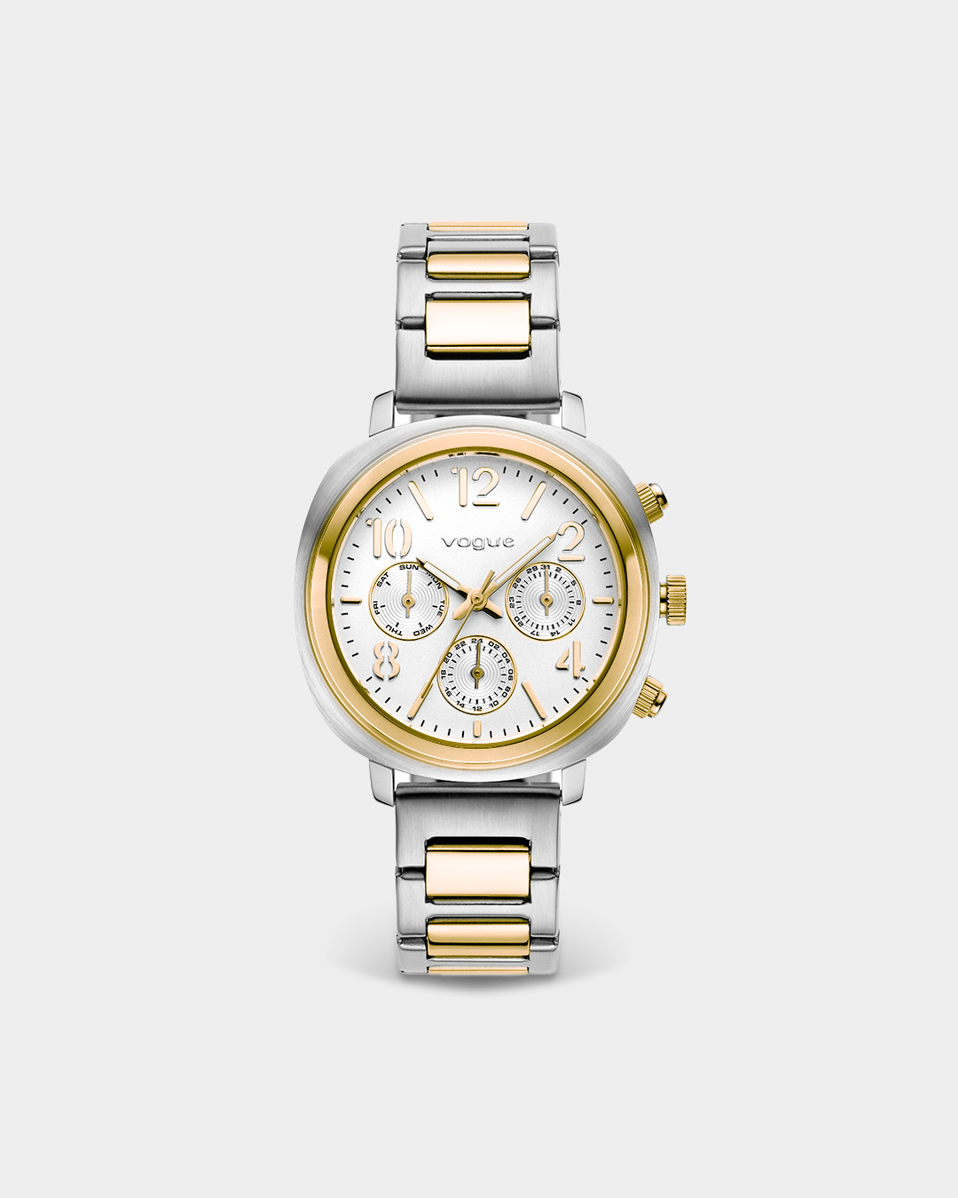 VOGUE COLETTE — ΓΥΝΑΙΚΕΙΟ ΡΟΛΟΙ QUARTZ ΜΕ ΛΕΥΚΟ ΚΑΝΤΡΑΝ ΚΑΙ ΔΙΧΡΩΜΟ ΜΠΡΑΣΕΛΕ