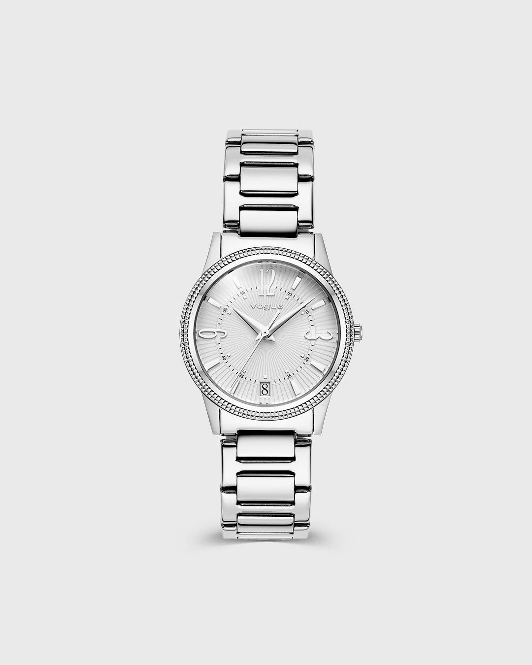VOGUE CORINE — ΓΥΝΑΙΚΕΙΟ ΡΟΛΟΙ QUARTZ ΜΕ ΑΣΗΜΙ ΚΑΝΤΡΑΝ ΚΑΙ ΑΤΣΑΛΙΝΟ ΜΠΡΑΣΕΛΕ