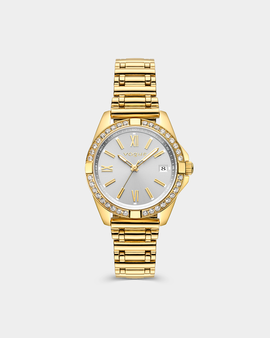 VOGUE LIZ MINI — ΓΥΝΑΙΚΕΙΟ ΡΟΛΟΙ QUARTZ ΜΕ ΑΣΗΜΙ ΚΑΝΤΡΑΝ ΚΑΙ ΧΡΥΣΟ ΜΠΡΑΣΕΛΕ